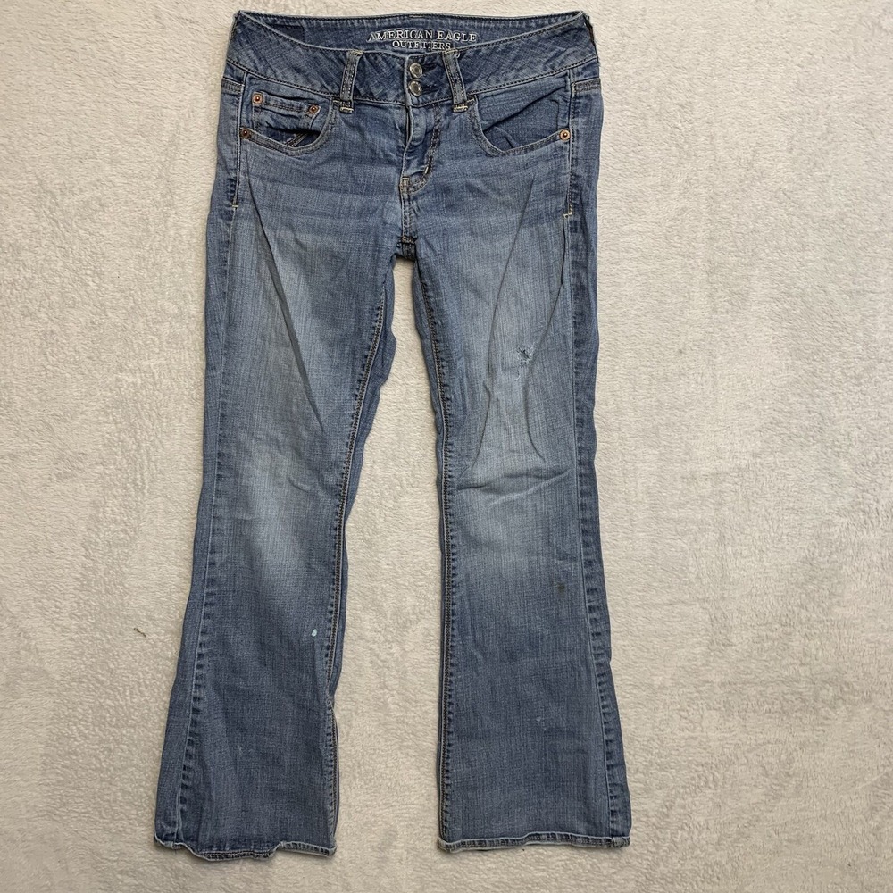 American Eagle Outfitters Jeans Womens 2 Blue Good Bootcut Mid Rise Faded